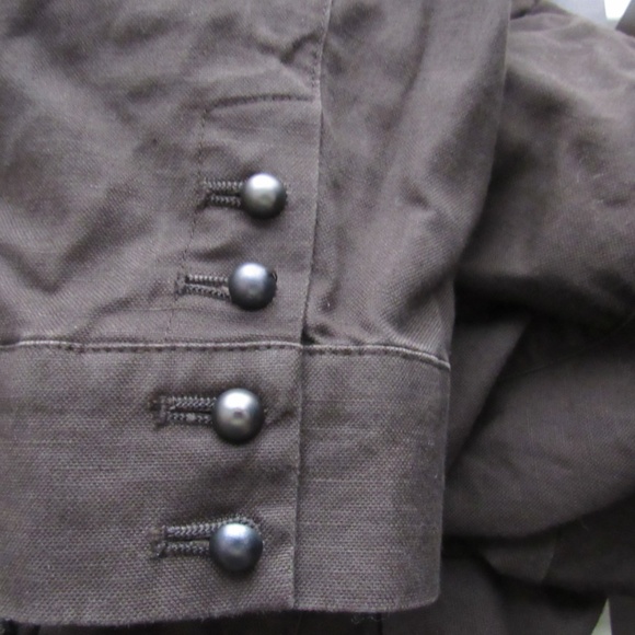 CLUB MONACO Stand Collar Hook Closure Studs Pleated Top Shirt Size XS - Picture 5 of 6